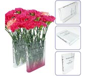 Exquisito jarrón de flores reutilizable con borde liso para mesa, ideal para combinar con el color del hogar, ideal para escritorio o libros. puro