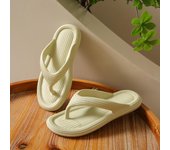 Chanclas de EVA con suela suave para mujer: zapatos de playa con puntera de color liso para verano 36/37 negro