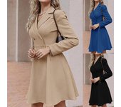 Elegante chaqueta de oficina, vestidos para mujer, Otoño Invierno, chaqueta informal, vestido ajustado, traje de trabajo para mujer, vestidos ajustados, bata para mujer S negro