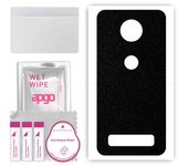 apgo Protective Skin Sticker for the back compatible with Motorola Moto Z3, Wrap Film, Foil, Vinyl - Pattern Matte Black