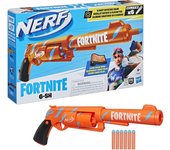 Hasbro Nerf Fortnite 6 Oficial Nerf Elite Martillo giratorio Camo Pulse Fortnite Regalo 6-SH Blaster, Dardos, Tambor de 6 dardos, Acción, Envoltorio, naranja