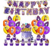 30 Uds. Decoraciones para fiesta de cumpleaños Grimace incluyen globos y pancartas para decoración de tartas