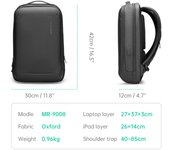 2021 MARK RYDEN Nueva mochila para hombres Moda Liviana Bolsa para computadora portátil de 15.6 pulgadas Mochila de negocios negro