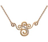 Les Trésors De Lily [H6163] - Collar chapado en oro 'Diosa' oro blanco - 30x20 mm oro