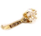 Anillo blanco 'Scarlett' chapado en oro 52 blanco