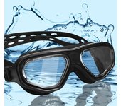 Gafas de natación para adultos, antivaho para hombres y mujeres, gafas de natación profesionales de montura grande transparentes de alta definición, gafas de buceo negro