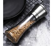Molinillo de pimienta, accesorios de cocina que ahorran trabajo, trituradora de especias portátil 2 en 1 de acero inoxidable, botella, molino de pimienta, utensilios de cocina duraderos transparente