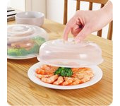 Cubierta de microondas Transparencia Material PP Protección de alimentos Diseño de agarre Salpicaduras de microondas seguras y saludables Medium Size 17cm