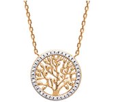 Les Trésors De Lily [N0021] - Collar chapado en oro 'Árbol de la vida' oro blanco - 16 mm oro