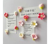 12 piezas de pizarra blanca creativa con dibujos animados, imán para nevera, resina con flores rosas, imanes decorativos para nevera