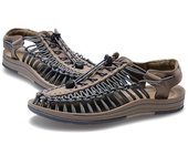 Sandalias de verano para hombre y mujer, diseño tejido, para playa, transpirables, informales, planas, para exteriores, talla 48 35 negro
