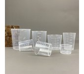 Vaso medidor graduado transparente de plástico de 30/50/100 ml, vaso mezclador transparente, vaso de laboratorio, utensilios de medición para repostería de cocina.