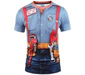 2 piezas de chaquetas falsas, camisetas de verano para hombre, camisetas de calle para hombre, camisetas con estampado 3D, camisetas de moda con cuello redondo y manga corta S