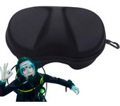 1 caja de EVA para gafas de buceo, estuche con cremallera para esnórquel, con gancho incorporado, caja de almacenamiento, contenedor para esnórquel submarino. United States negro