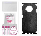 apgo Protective Skin Sticker for the back+sides compatible with Xiaomi Mi 10T Lite 5G, Full Wrap Film, Foil, Vinyl - Pattern Black Leather
