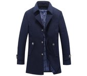 Abrigo largo holgado de otoño e invierno para hombre, chaqueta de negocios de talla grande, ropa para hombre M negro