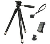 Trípode para teléfono inteligente Fotopro de 100 cm, 8 niveles, ajustable, bolsa de almacenamiento pequeña, adaptador de soporte para teléfono inteligente, compatible con iPhone, Android, teléfono inteligente, GoPro Action negro
