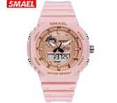 Relojes SMAEL para mujer, reloj resistente al agua con luz trasera LED, reloj con alarma, cronómetro, relojes de pulsera para mujer, regalo 8037, reloj de lujo para mujer NO Package rojo