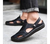 Sandalias de playa de cuero de talla grande para hombre 41 rojo oscuro