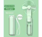 Mini ventilador eléctrico plegable con carga USB, ventilador de mano de refrigeración, 3 velocidades, potente ventilador portátil para viajes al aire libre, pequeño ventilador, banco de energía blanco