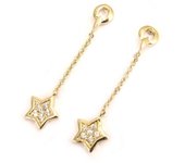 Les Trésors De Lily [L1258] - Pendientes chapados en oro 'Estrellas' oro blanco - 35x8 mm oro