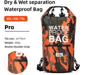 Bolsas secas impermeables de 30 l y 15 l con bolsillo separador de humedad, mochila para kayak, navegación, natación, bolsa deportiva al aire libre XAZ9