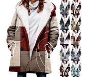 Abrigo de invierno para mujer, chaqueta cálida con capucha y botones XXL varios colores