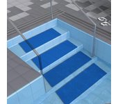 Alfombrilla flexible para escalera de piscina, resistente al desgaste, antideslizante, de goma, para entrada de baño azul cielo