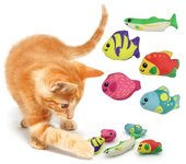 Juguete de peluche para gatos con forma de pez, suave, resistente a las mordeduras, interactivo, para masticar, para reducir la ansiedad, para limpiar los dientes y para calmar las emociones amarillo