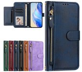 Funda abatible para Infinix Hot 20 Pro 30 Play Nfc 20i 20S 30i X669 X6835 4G 5G, de cuero, con ranura para tarjetas y cremallera. Infinix Hot 20 4G azul