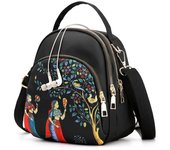 Nueva mochila de nailon a la moda para mujer, bolso de hombro tipo bandolera multifunción, mochila impermeable con estampado, mochila de viaje para mujer