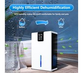 Deshumidificadores para dormitorio, tanque de agua de 350 ml, silenciosos para sótano, baño con apagado automático, monitoreo de humedad, modo de suspensión, color blanco European socket blanco