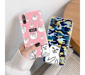 Funda de TPU con diseño de gato dedo medio para iPhone XR 7 8 14 15 11 12 13 X XS Pro Max Xiaomi Redmi 13C Note 9 Samsung A22 S23 S24 Ultra Plus VIVO Redmi 6 aero