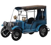 Modelo de hierro Vintage, adorno de escritorio, arte, coche, artesanía, colección de juguetes para niños antiguos, regalo para el hogar, jardín, dormitorio azul