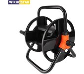 Carrete de manguera para bricolaje, estante de almacenamiento de tuberías de agua portátil, enrollador de tuberías de un solo brazo, suministros de jardinería negro