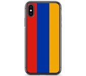 Coque iPhone - Drapeau de l'Arménie - iPhone XS - Silicone Souple - Protection Complète - Mixte