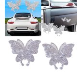 Pegatina de mariposa con diamantes de imitación brillantes para coche, calcomanía de cristal brillante para parachoques, ventana, computadora portátil y accesorios para automóviles DIY 4