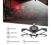 Luz LED brillante para garaje de 15000LM, luz de techo para garaje con 6 paneles brillantes, luz LED deformable para negro