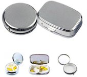 Soporte metálico para pastillas, medicina, tableta, cápsula, caja, contenedor, almacenamiento, viaje Round