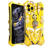 La funda para teléfono móvil creativa personalizada anticaída con engranaje de metal es adecuada para iPhone 11 12 13 14 pro max For iPhone 12 oro