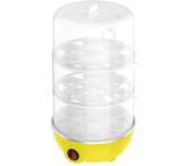 Hervidor de huevos eléctrico multifuncional de triple capa, vaporera, enchufe chino, amarillo amarillo