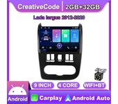 Wireless 2 Din Android Carplay Car Radio para Lada Largus 2012-2020 Reproductor de video multimedia WIFI IPS GPS SIM Navegación Audio 2 + 32GB 1+16GB