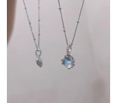 Collar con colgante de piedra lunar y gota de agua para mujeres y niñas, cadena con dije de piedra lunar, accesorios de joyería para fiestas onesize