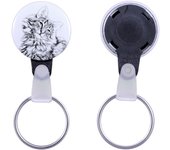 Norwegian Forest Cat - handmade keychain with a cat portrait, purse charm, product of the Art-Dog brand.