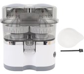 Exprimidor de cítricos eléctrico de doble cabezal, portátil, para naranja y limón. L negro
