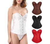 Faja moldeadora con cordones para mujer, corsé sobre el busto, top tipo corpiño, figura de reloj de arena, push up, moldeador corporal con L café