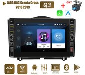 8 pulgadas para LADA BA3 Granta Cross 2018 2019 con botón perilla Android Car Radio reproductor multimedia navegador estéreo GPS 2 din Carplay 2 + 32GB 1+32GB