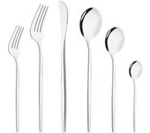 Juego de cubiertos de vajilla púrpura occidental, juego de cubiertos de acero inoxidable, cuchillo, tenedor de postre, cuchara de té, juego de vajilla, 6 uds. plata