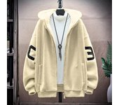Chaqueta cálida de invierno con capucha para hombre, chaqueta a cuadros con cremallera, chaqueta informal holgada con capucha y manga larga XXXL