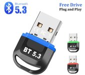 Adaptador Bluetooth 5,3, USB, Dongle compatible con Bluetooth, transmisor receptor de Audio y música estéreo para ordenador, PC, portátil, ratón, teclado y altavoz azul